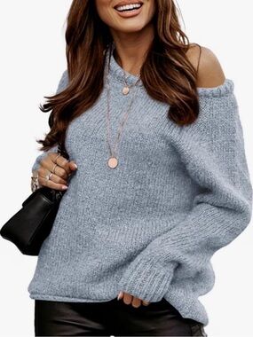 BTFBM Steel Blue Slouchy Sweater
